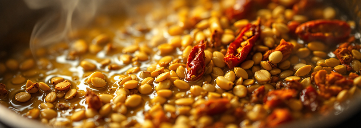 Indian tempering process with spices