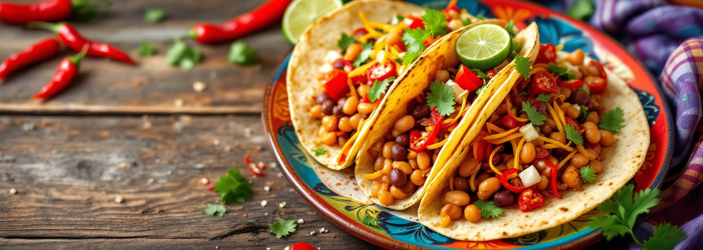 Homemade tacos with fresh toppings.